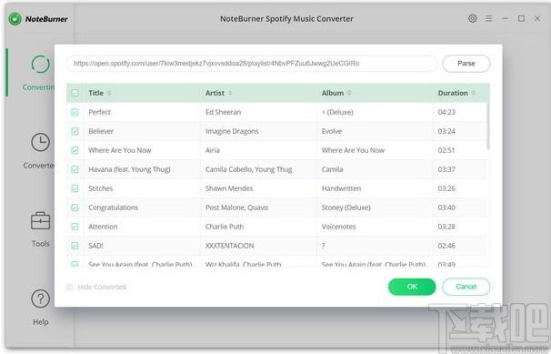 NoteBurner Spotify Music Converter下载,音乐格式转换工具,音频转换