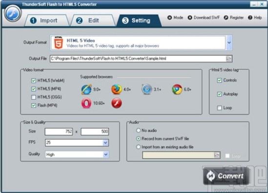 ThunderSoft Flash to HTML5 Converter下载,视频转换,flsh转换
