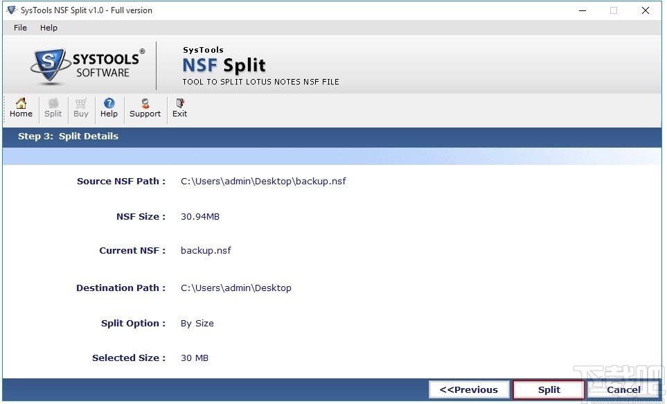 SysTools NSF Split下载,NSF文件分割软件,文件分割,文本分割