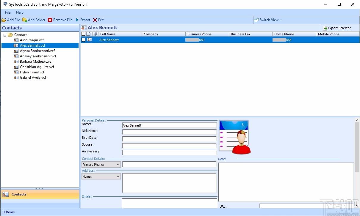 SysTools vCard Split and Merge下载,vCard分割合并软件